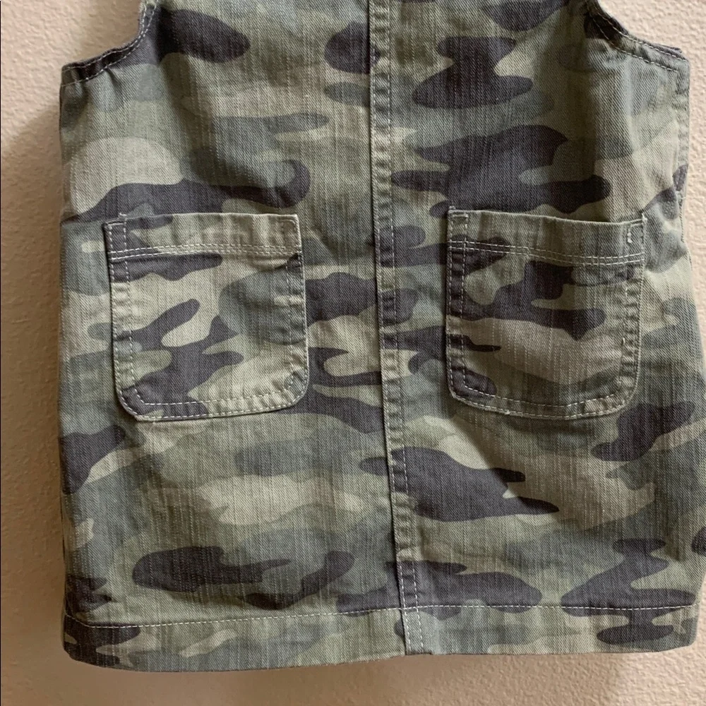 Children’s Place Camo Camouflage Overall Dress Size 5 Spring Summer Party Cotton
